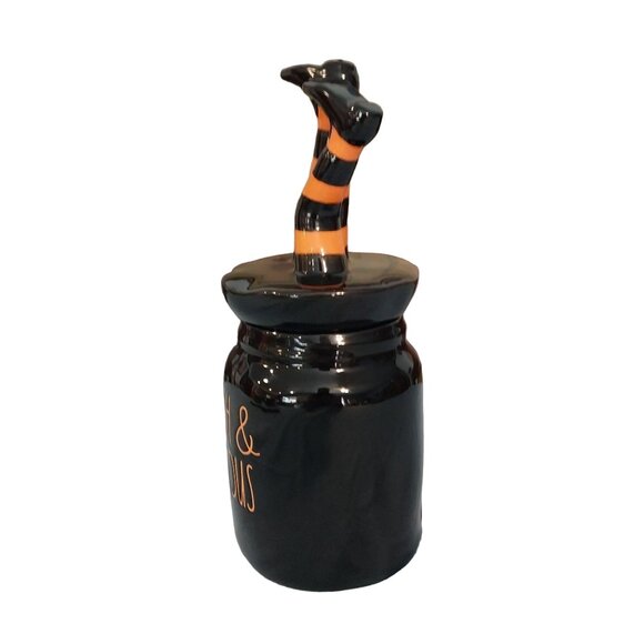 Rae Dunn "WITCH AND FAMOUS" Canister w/Leg Topper NEW 2022 Collection - Picture 2 of 9